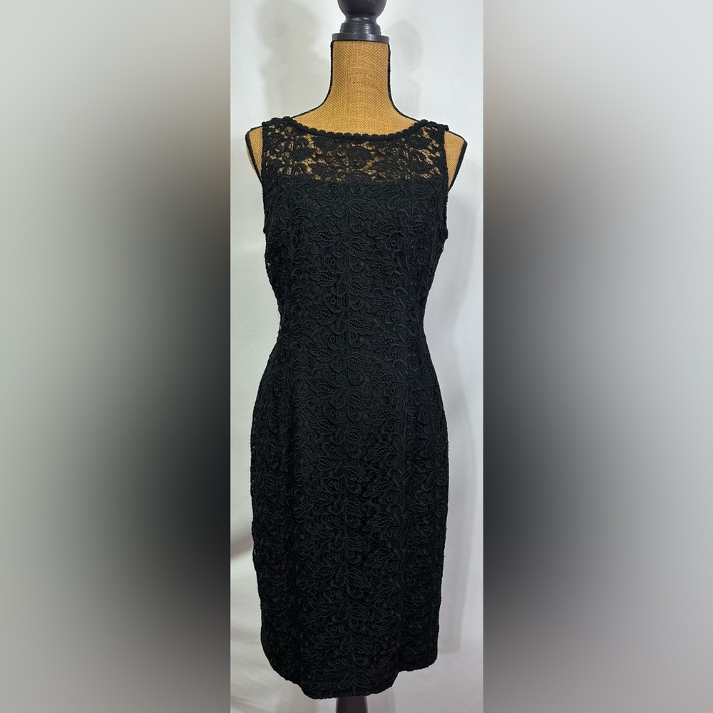 White House Black Market Black Lace Midi Dress